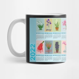 Birth Month Flowers Calendar 2022 Mug